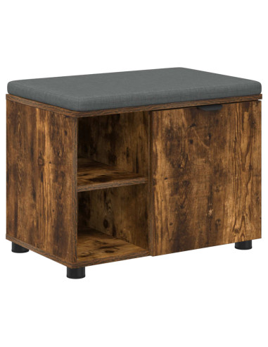 Panca per ingresso con cuscino Rovere fumé 60 x 38 x 46 cm