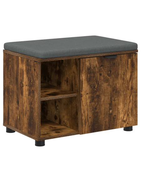Panca per ingresso con cuscino Rovere fumé 60 x 38 x 46 cm