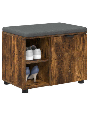 Panca per ingresso con cuscino Rovere fumé 60 x 38 x 46 cm
