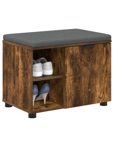 Panca per ingresso con cuscino Rovere fumé 60 x 38 x 46 cm