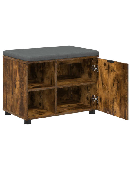 Panca per ingresso con cuscino Rovere fumé 60 x 38 x 46 cm