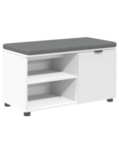 Panca per ingresso con cuscino Bianco 80 x 38 x 46 cm 2