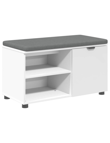 Panca per ingresso con cuscino Bianco 80 x 38 x 46 cm