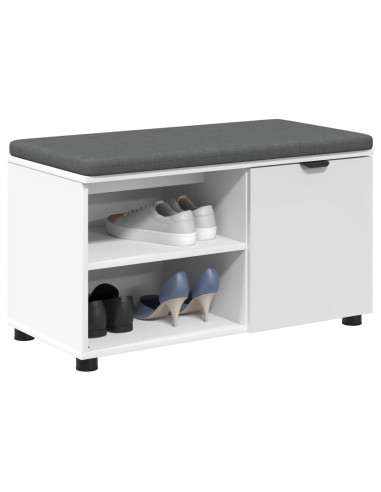 Panca per ingresso con cuscino Bianco 80 x 38 x 46 cm
