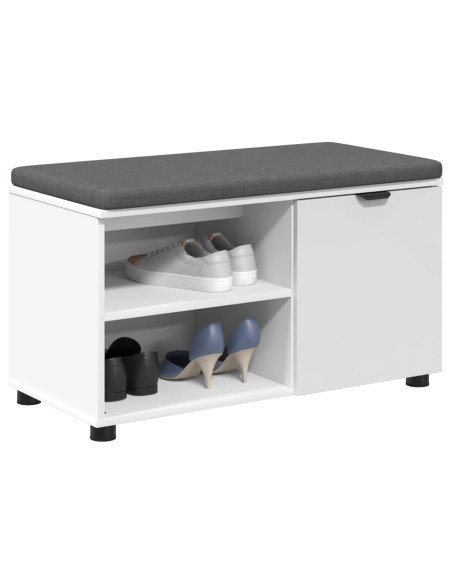 Panca per ingresso con cuscino Bianco 80 x 38 x 46 cm