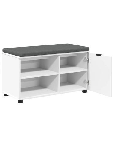 Panca per ingresso con cuscino Bianco 80 x 38 x 46 cm