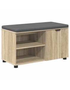 Panca per ingresso con cuscino Rovere Sonoma 80 x 38 x 46 cm 2