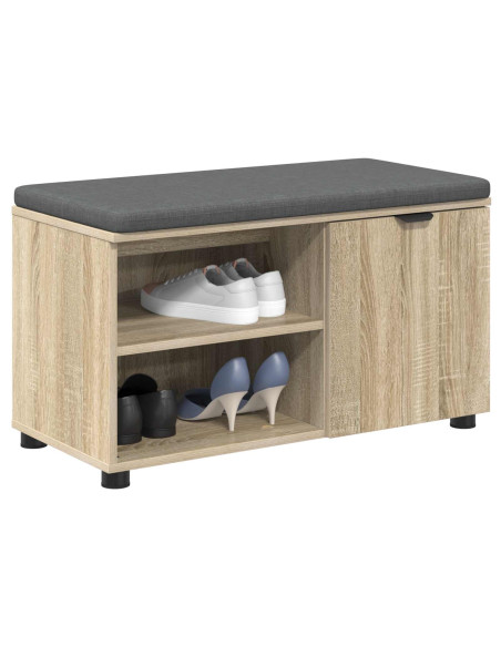 Panca per ingresso con cuscino Rovere Sonoma 80 x 38 x 46 cm