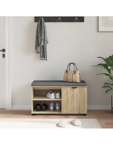 Panca per ingresso con cuscino Rovere Sonoma 80 x 38 x 46 cm