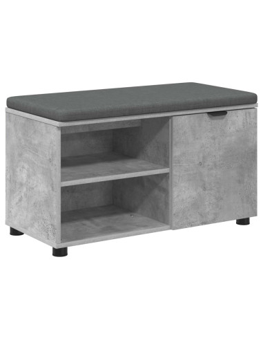 Panca per ingresso con cuscino Grigio cemento 80 x 38 x 46 cm
