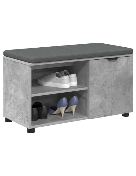 Panca per ingresso con cuscino Grigio cemento 80 x 38 x 46 cm