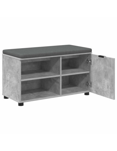 Panca per ingresso con cuscino Grigio cemento 80 x 38 x 46 cm