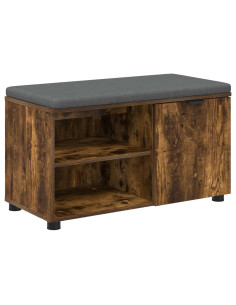 Panca per ingresso con cuscino Rovere fumé 80 x 38 x 46 cm 2
