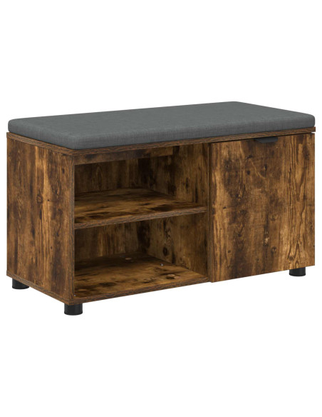 Panca per ingresso con cuscino Rovere fumé 80 x 38 x 46 cm