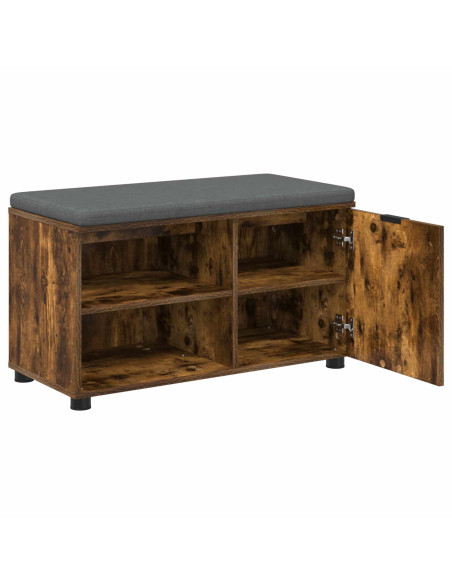 Panca per ingresso con cuscino Rovere fumé 80 x 38 x 46 cm