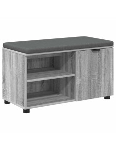 Panca per ingresso con cuscino Grigio Sonoma 80 x 38 x 46 cm 2