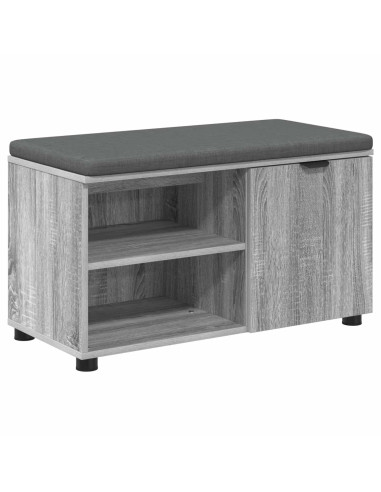 Panca per ingresso con cuscino Grigio Sonoma 80 x 38 x 46 cm