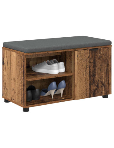 Panca per ingresso con cuscino Legno vecchio 80 x 38 x 46 cm