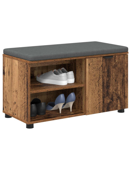 Panca per ingresso con cuscino Legno vecchio 80 x 38 x 46 cm