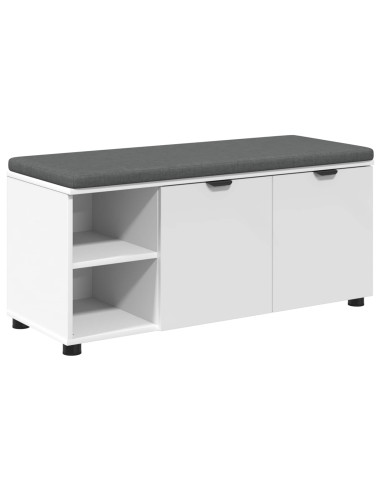 Panca per ingresso con cuscino Bianco 100 x 38 x 46 cm
