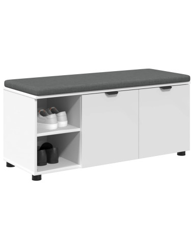 Panca per ingresso con cuscino Bianco 100 x 38 x 46 cm