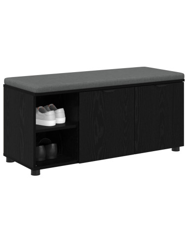Panca per ingresso con cuscino Rovere Nero 100 x 38 x 46 cm