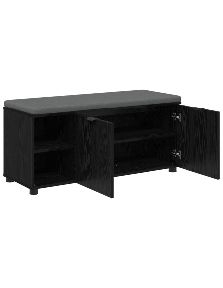 Panca per ingresso con cuscino Rovere Nero 100 x 38 x 46 cm