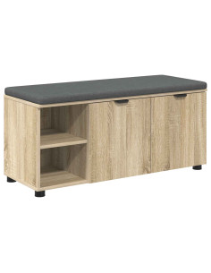 Panca per ingresso con cuscino Rovere Sonoma 100 x 38 x 46 cm 2