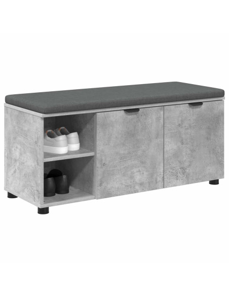 Panca per ingresso con cuscino Grigio cemento 100 x 38 x 46 cm