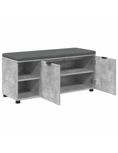 Panca per ingresso con cuscino Grigio cemento 100 x 38 x 46 cm