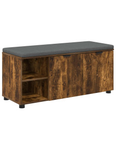 Panca per ingresso con cuscino Rovere fumé 100 x 38 x 46 cm 2