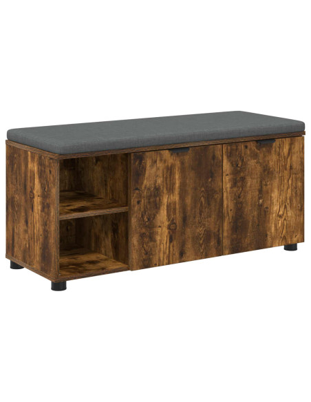 Panca per ingresso con cuscino Rovere fumé 100 x 38 x 46 cm