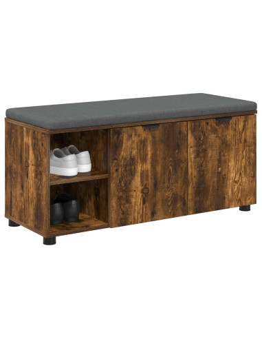 Panca per ingresso con cuscino Rovere fumé 100 x 38 x 46 cm