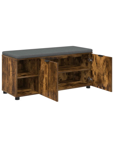 Panca per ingresso con cuscino Rovere fumé 100 x 38 x 46 cm