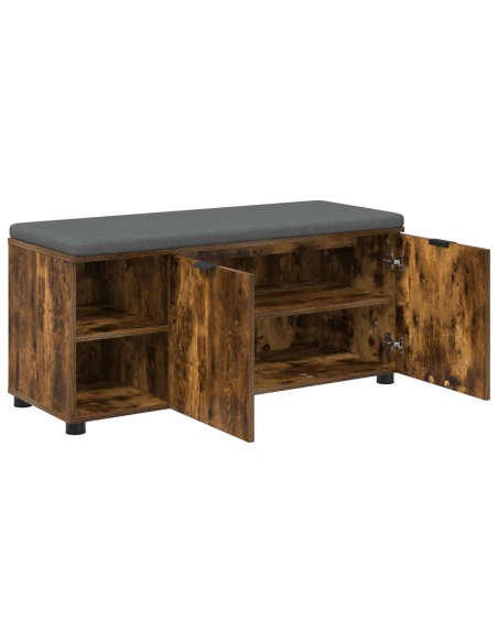 Panca per ingresso con cuscino Rovere fumé 100 x 38 x 46 cm