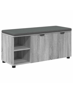 Panca per ingresso con cuscino Grigio Sonoma 100 x 38 x 46 cm 2