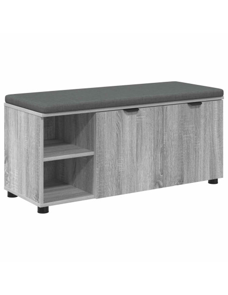 Panca per ingresso con cuscino Grigio Sonoma 100 x 38 x 46 cm
