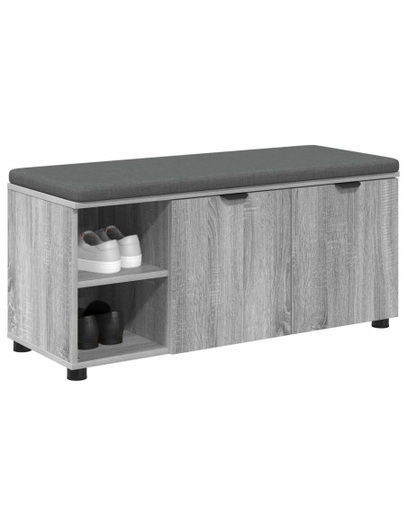 Panca per ingresso con cuscino Grigio Sonoma 100 x 38 x 46 cm