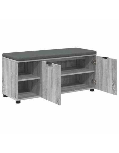 Panca per ingresso con cuscino Grigio Sonoma 100 x 38 x 46 cm