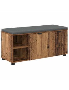 Panca per ingresso con cuscino Legno vecchio 100 x 38 x 46 cm 2