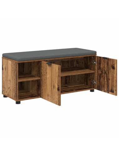 Panca per ingresso con cuscino Legno vecchio 100 x 38 x 46 cm