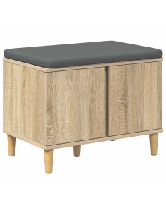 Panca per ingresso con cuscino Rovere Sonoma 60 x 38 x 46 cm 2