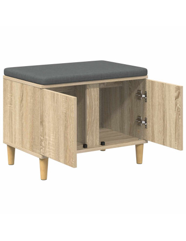 Panca per ingresso con cuscino Rovere Sonoma 60 x 38 x 46 cm