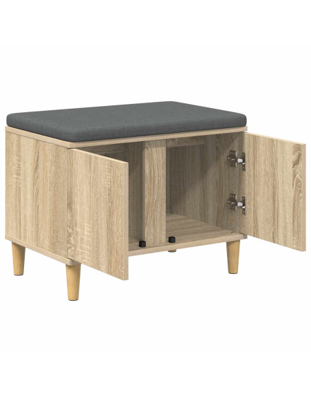 Panca per ingresso con cuscino Rovere Sonoma 60 x 38 x 46 cm