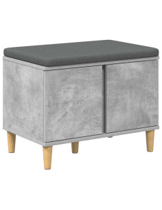 Panca per ingresso con cuscino Grigio cemento 60 x 38 x 46 cm 2