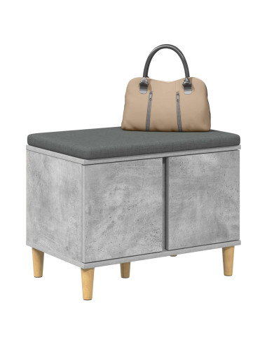 Panca per ingresso con cuscino Grigio cemento 60 x 38 x 46 cm