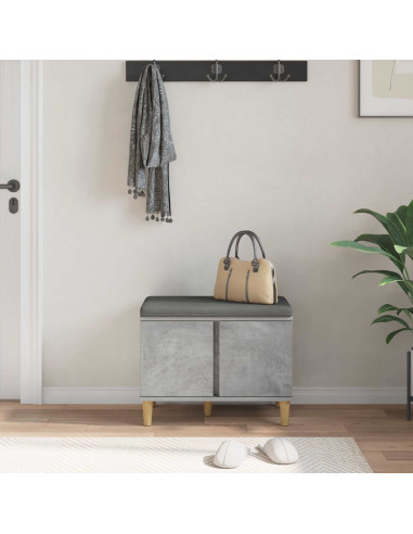 Panca per ingresso con cuscino Grigio cemento 60 x 38 x 46 cm