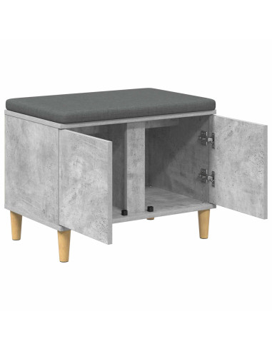 Panca per ingresso con cuscino Grigio cemento 60 x 38 x 46 cm