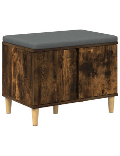 Panca per ingresso con cuscino Rovere fumé 60 x 38 x 46 cm 2