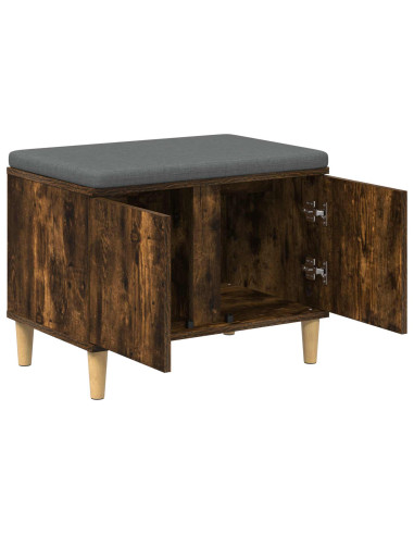 Panca per ingresso con cuscino Rovere fumé 60 x 38 x 46 cm
